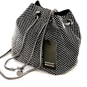 ⭐️BRANDE NEW⭐️ NWT ⭐️ BADGLEY MISCHKA LUXURY BLACK RHINESTONE CLUTCH EVENING BAG